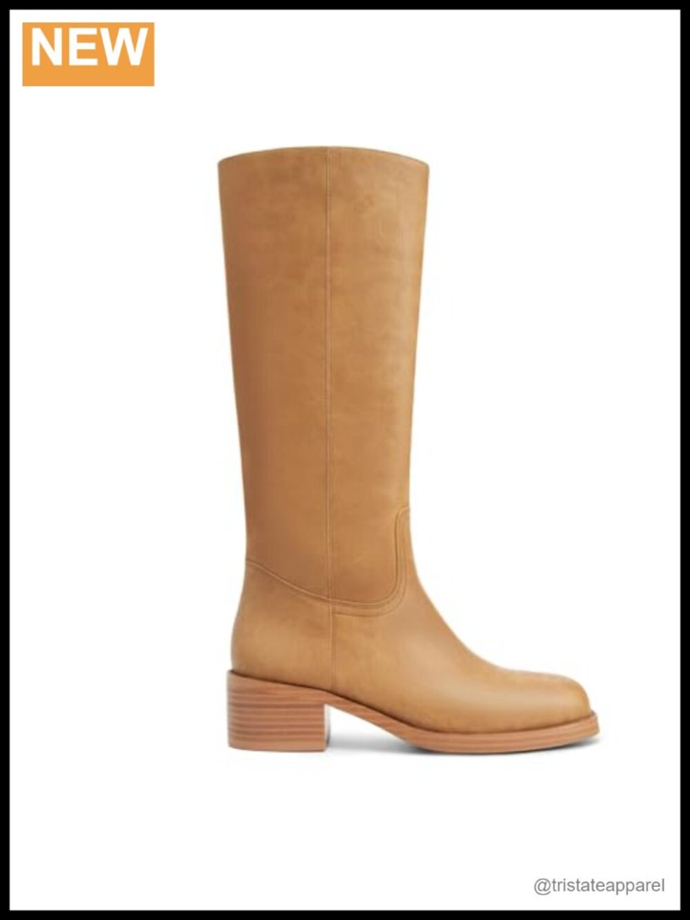 Women's Knee High Boots Square Toe Chunky Heel Faux Leather Pull On Riding Boots